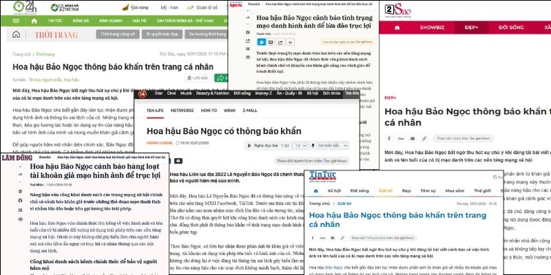Nhiều Đầu Báo Đưa Tin Về Thông Báo Của Hoa Hậu Bảo Ngọc